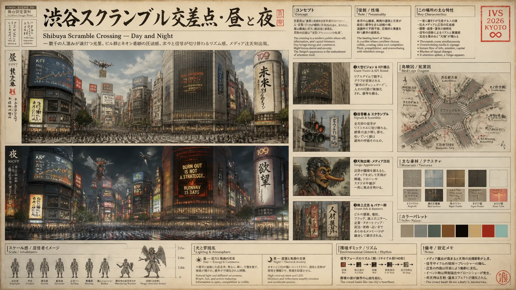 Shibuya Scramble Crossing — Day and Night