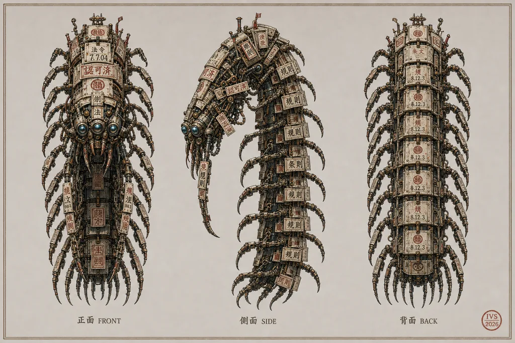 Regulation Centipede — turnaround (front / side / back)